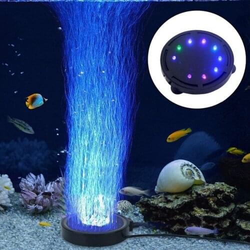 Aquarium Bubble Light Aquarium Air Stone LED Light Air Pump Bubble Stone Lamp(US Plug)