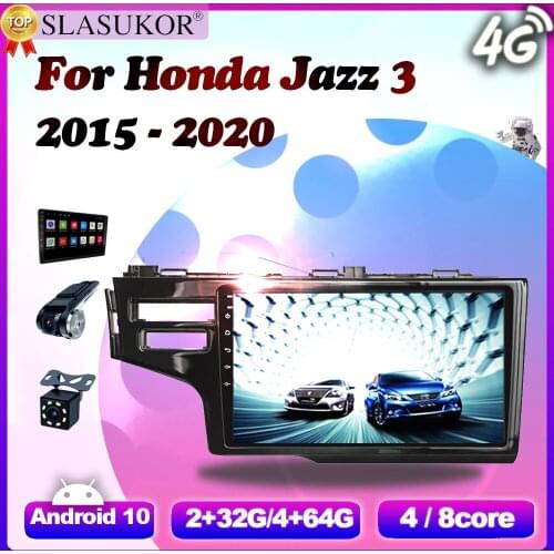 6G+128G Android 10 For Honda Jazz 3 2015 2016 2017- 2020 Car Multimedia Stereo Player Navigation GPS Carplay Autoradio No 2 Din