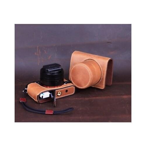 Genuine Leather Photo Camera Case Handmade Body Bag BOX Bottom Lens Cover For SONY RX1R2 RX1M2 RX1 rx1r RX1Rii Protective sleeve
