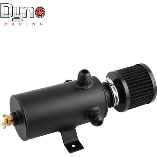 Black High Quality 750ml Baffled Motor Engine Oil Catch Can 3x AN10-10AN for Universal Car