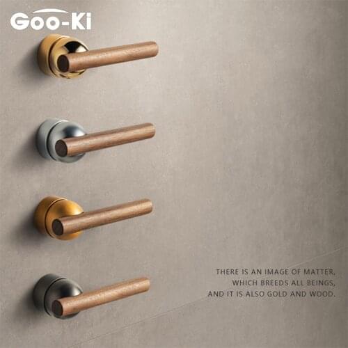 High Quality Black Walnut Door Lock American Style Bedroom Door Lock Interior Door Handle Furniture Indoor Door Handle Lockset