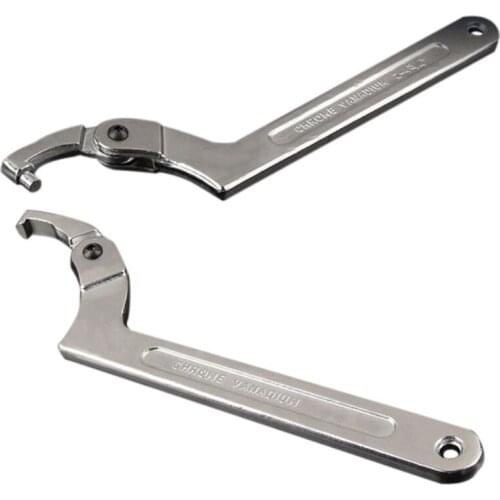 Spanner Wrench Adjustable C Spanner Hook Wrench Tool Compatible with Machine Tools Vehicles Mechanical Equipments
