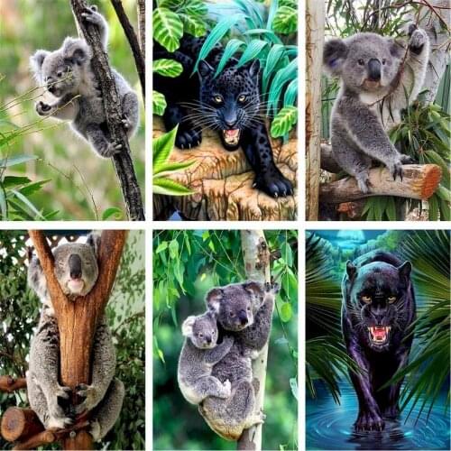 GATYZTORY Diy Oil Painting By Numbers Kits Koala Animal Paint By Numbers Artcraft For Adults Kids Unique Gifts Wall-art