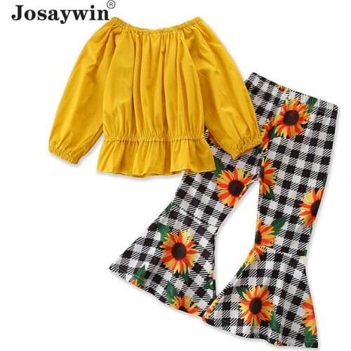 Josaywin Baby Clothes Children Suits Kids Girls 2 Pieces Sets Long Sleeve Top+pant Autumn Print Girl Baby Clothes Sets