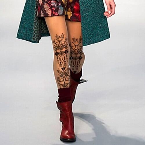 2020 Women Tights New Special Offer Collant Personality Pantyhose Print Stamp Thickening Winter Cotton Color of Skin Free Velure