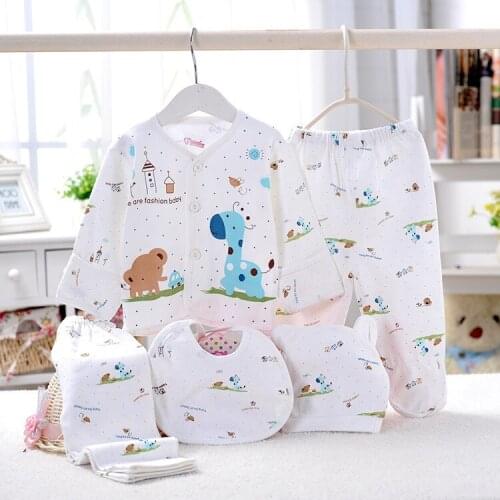 Newborn Baby Clothing Suits 0-3Months Cartoon Cotton 5pcs/set Baby Girl Outfits