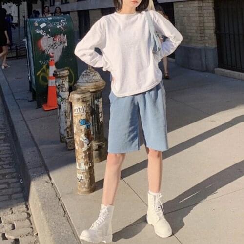 2020 Summer black grey biker shorts women high waisted shorts cotton sweat shorts women mom shorts cute