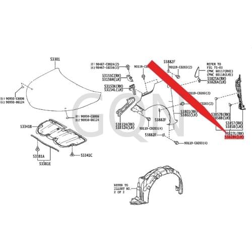 Left front fender side panel guard 2014-Toy ota LEV IN door trim (front L) front fender rear fender L front and rear fender