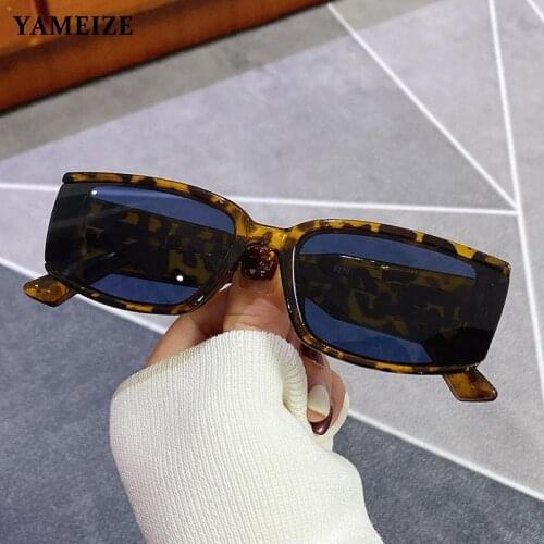 YAMEIZE Small Rectangle Sunglasses Women Men Fashion Luxury Glasses Vintage Sunglasses Square Sun Glasses Female Shades Gafas UV