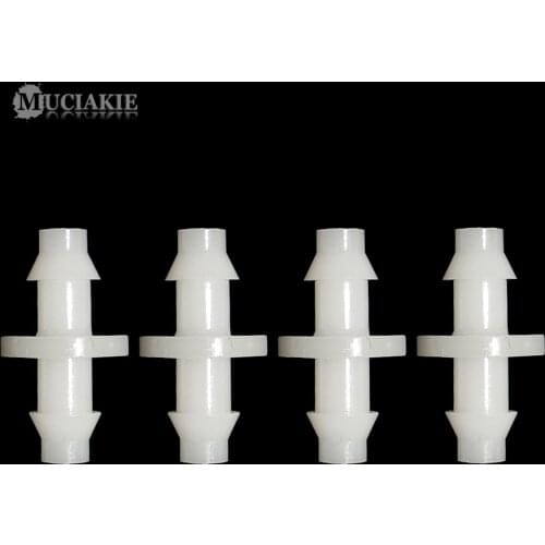MUCIAKIE 50PCS White Double Barbed 1/4 Inch Micro Water Hose Connector for 4/7mm Hose Equal Connecter Coupling Adaptor