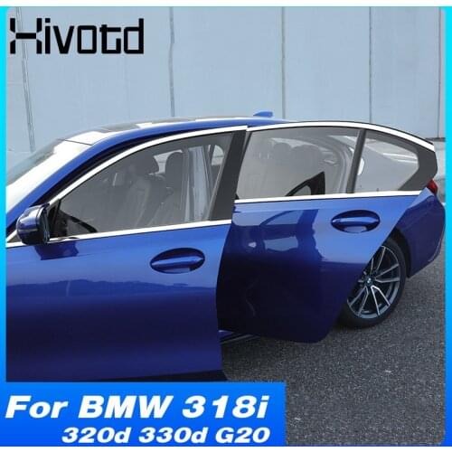 Window Cover Trim Exterior Accessories Stainless Steel Decoration Car Modification Parts For BMW 318i 320d 330d G20 2020 2021