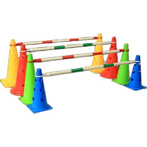 Factory wholesale high quality plastic pole and pe marker cone soccer training set football straining telescopic marker pole
