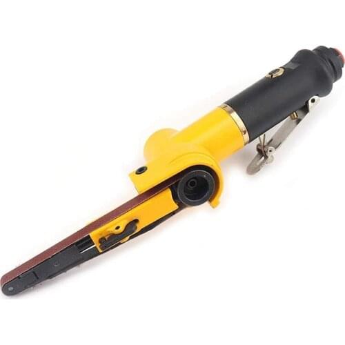 3/8Inch Pneumatic Sander Air Belt Sander Set 1/4Inch Air Inlet Mini Air Belt Grinder Air Tool for Aluminium Polishing