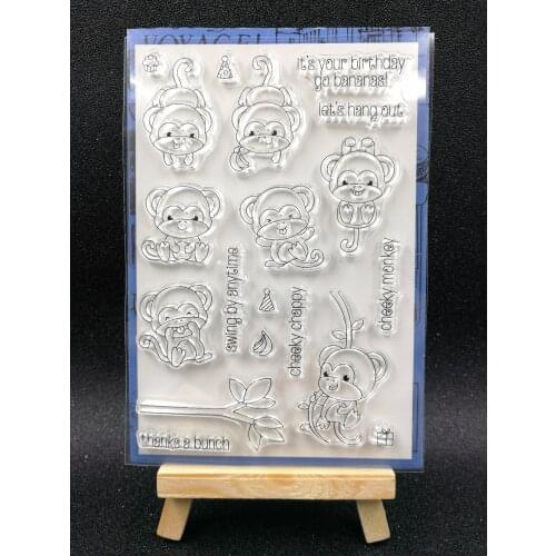 Monkey Transparent Clear Silicone Stamp/Seal for DIY scrapbooking/photo album Decorative clear stamp sheets A1211
