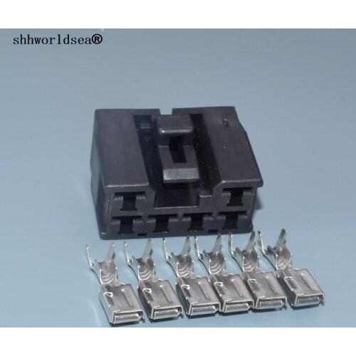 Shhworldsea 6 pin 4.8mm car unsealed plug electric plastic pressure wire cable connector 7283-1065