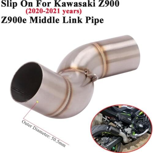 Slip On For Kawasaki Z900 A2 Z900e 2020 2021 Motorcycle Exhaust Escape Modified Stainless Steel Connection 51mm Middle Link Pipe