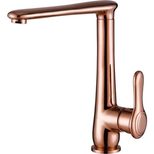 Kitchen Sink Faucets Brass Hot & Cold Sink Mixer Tap Single Handle Single Hole Deck Mounted Gold/Black/White/Chrome/Nickel Tap