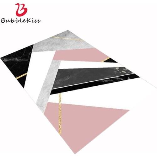 Bubble Kiss Large Carpets For Living Room Area Rug Customized Nordic Geometric Pink Black Marble Printed Large Carpet Home Decor