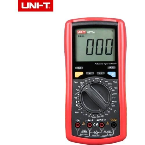 UNI-T UT70A 3 1/2 LCD Digital Multimeter Volt Amp Ohm Temp Capacitance Inductance meter backlight
