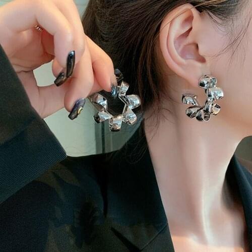 Earrings for Women Stainless Steel Jewelry Big Hoop Earrings Jewelry Cross Weave Twist Ear Ring Earring Metal CircleGirl Gift