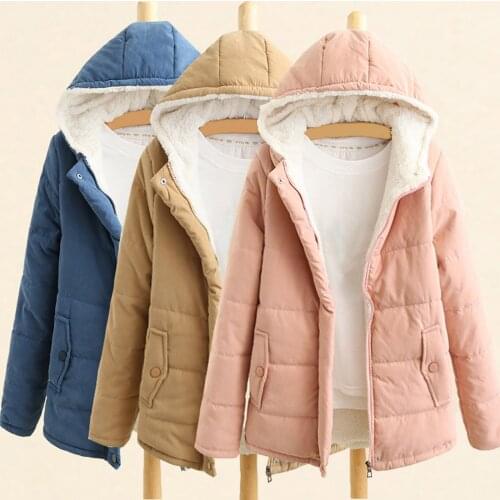Winter Women High Quality Warm Coat Hooded Jacket Long Sleeve Warm Coat Parka Female Portable Outwear Coats Plus thick velvet