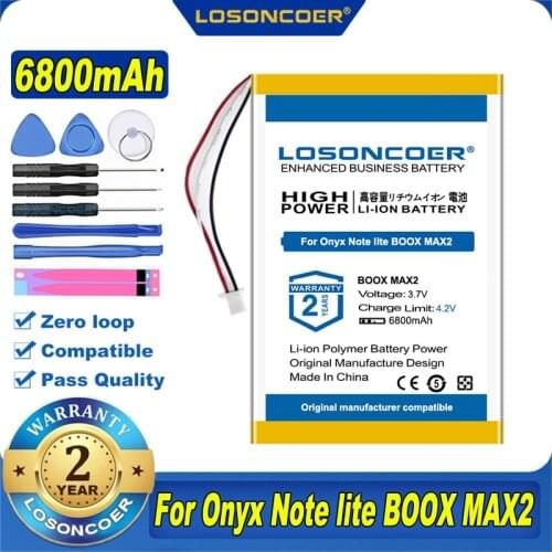 100% Original LOSONCOER NEW 6800mAh Battery For Onyx Note lite BOOX MAX2 2588158 Ebook Batteries in stock