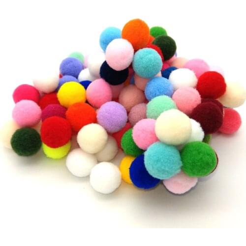100Pcs 10/15/20/25/30mm Mini Fluffy Soft s Pompoms Ball Handmade Kids Toys Wedding Decor DIY Sewing Craft Supplies
