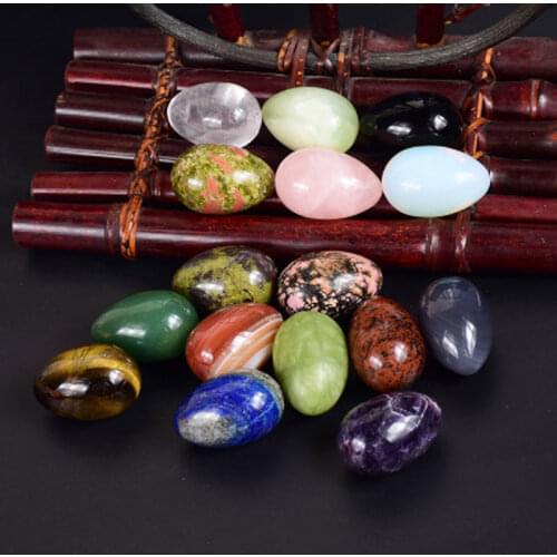 45*30mm Rose Quartz Yoni Egg Set Undrilled Jade Eggs Women Kegel Exerciser Vaginal Muscle Tightening Crystal Balls Massage