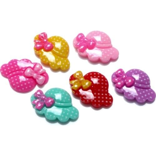 50Pcs Mixed Hats Resin Decoration Crafts Beads Flatback Cabochon Scrapbooking DIY Embellishments Kawaii Diy Accessories