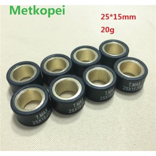 8pcs for Yamaha T-MAX 500 530 TMAX/TAMX/T MAX 500 clutch pulley variator roller driven bead rear wheel motorcycle scooter 25*15