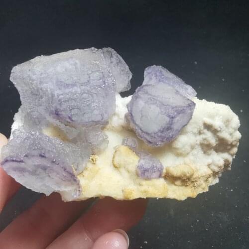 98.4gRare natural purple fluorite cluster quartz mineral specimen stone decoration