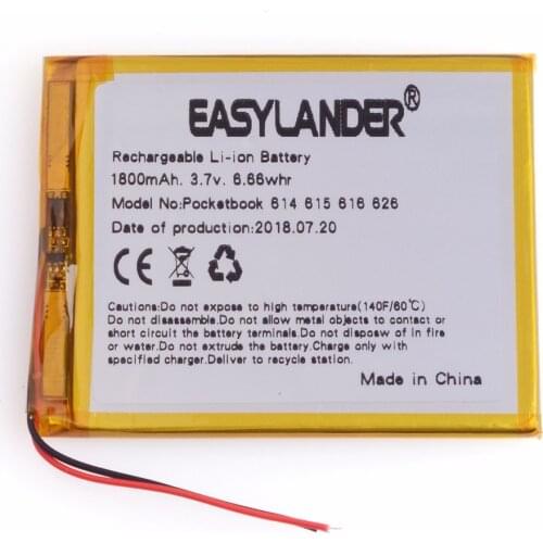 3.7V 1800mAh Rechargeable Li-Polymer Battery For Tablet PC PocketBook 4G-15 / 4K-19 614 615 616 624 626 632 Digma E628 R657