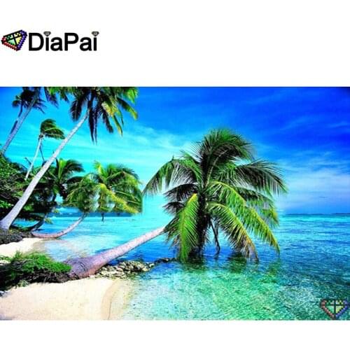 DIAPAI 5D DIY Diamond Painting 100% Full Square/Round Drill "Seaside scenery" Diamond Embroidery Cross Stitch 3D Decor A23050