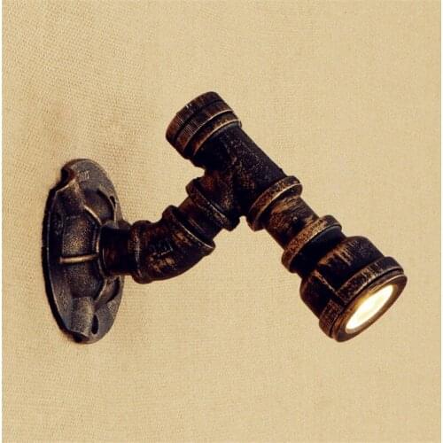 American Retro Iron Water Pipe Lamp LED Wall Sconce Loft Style Industrial Vintage Wall Light Fixtures Indoor Lighting Lampara