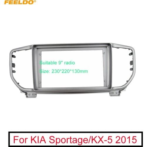 FEELDO Car Stereo Audio 9" Big Screen Fascia Frame Adapter For KIA Sportage/KX-5 2DIN Dash Fitting Panel Frame Kit