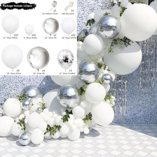 White Balloon Party Balloons Baby Shower Garland Arch Birthday Party Background Balloons Strip Chain for Wedding Decorations
