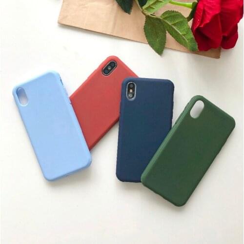 Quality TPU Soft Rubber Smartphone Case for iPhone 6s Case 6 7 Plus Case 8 Plus X iPhone XS XR XSMax Army Green Black Coffee