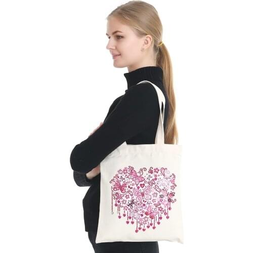 DIY Diamond Painting Reusable Gift Shopping Bag with Handles Grocery Fabric Tote Bag Foldable Strong Eco Friendly