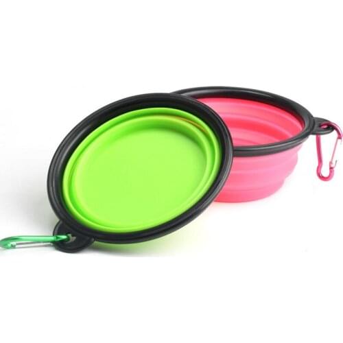 Travel Collapsible Pet Dog Cat Feeding Bowl Water Dish Feeder Silicone Foldable 9 Colors To Choose LX6852
