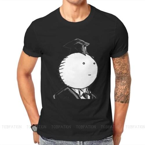 Koro Sensei White face O Neck TShirt Assassination Classroom Japanese Comedy ACG Pure Cotton T Shirt Mans Tops Fashion Fluffy