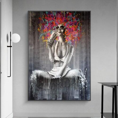 RELIABLI ART Graffiti Girl Child Poster Abstract Picture Canvas Painting Wall Art For Living Room Decoration Posters And Prints