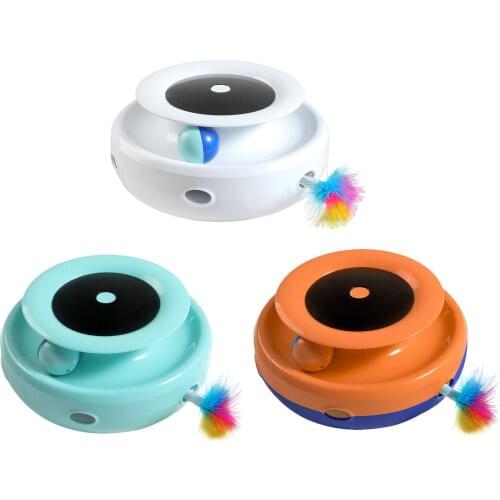 Cat Toy Pets Roller Interactive Turntable Toy Training Intelligence For Pet Puppy Electric Toys Feathers Extended Puppy Toys
