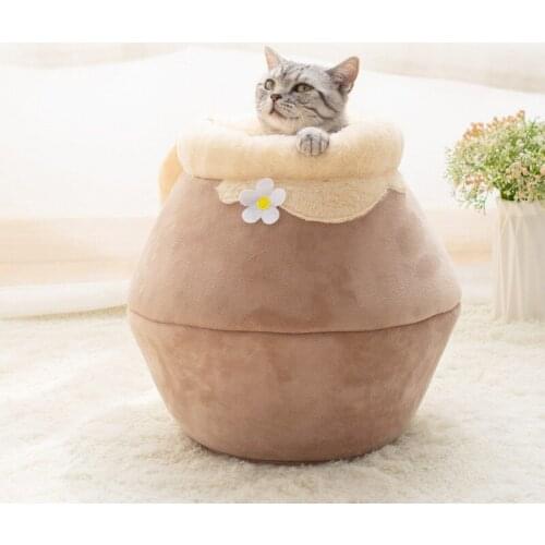 Cat nest cat nest winter thickened cat house cat sleeping bag cat sleeping mat foldable closed cat house honey pot cat nest