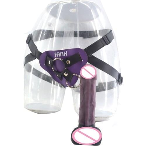 Leather Strap On Penis Big Realistic Silicone Dildo Suction Strapon Dildo Panties For Lesbian Women Harness Sex Products
