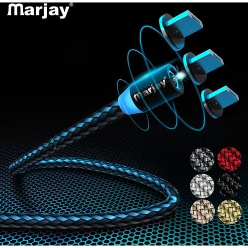 Marjay Magnetic Micro USB Cable Phone Fast USB Charge Cable for Xiaomi Note5 Micro USB Charger Led Cable for Samsung USB Cord