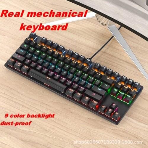 Mechanical Keyboard GamingMulticolor Russian US Wired Keyboard Anti-ghosting RGB/ Mix Backlit Blue Red Switch For for computers