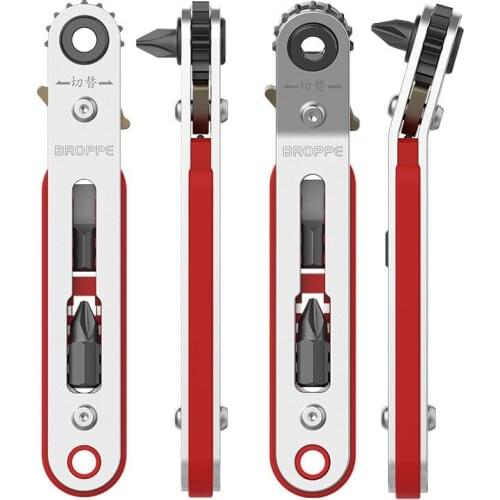 1/4" Hex Shank Mini Magnetic Screwdriver Ratchet Wrench Right Angle Narrow Space DIY Professional Hand Tools Multifunction