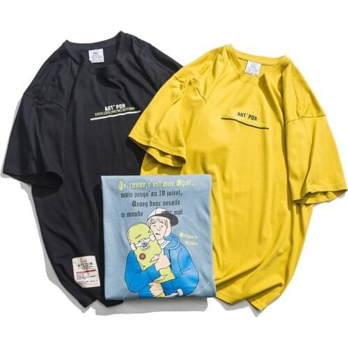 2019 Summer Best Selling Hip Hop T-Shirt Printing Loose Men Casual Camisetas Male T Shirt Crew Neck Short Sleeve Tops