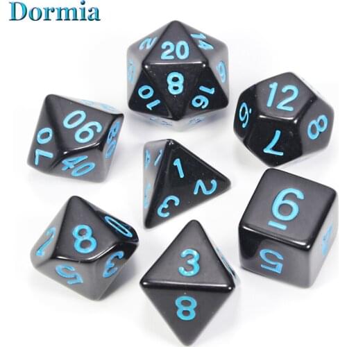 15 Color 7Pcs/Set Colorful Font Acrylic Polyhedral Opaque Dice Sets D4-d20,for DnD Tabletop RPGs Board Games As Gift