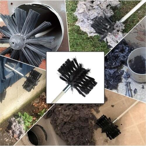 Nylon Brush With 6/9pcs Long Handle Flexible Pipe Rods For Chimney Kettle House Cleaner Cleaning Tool Kit